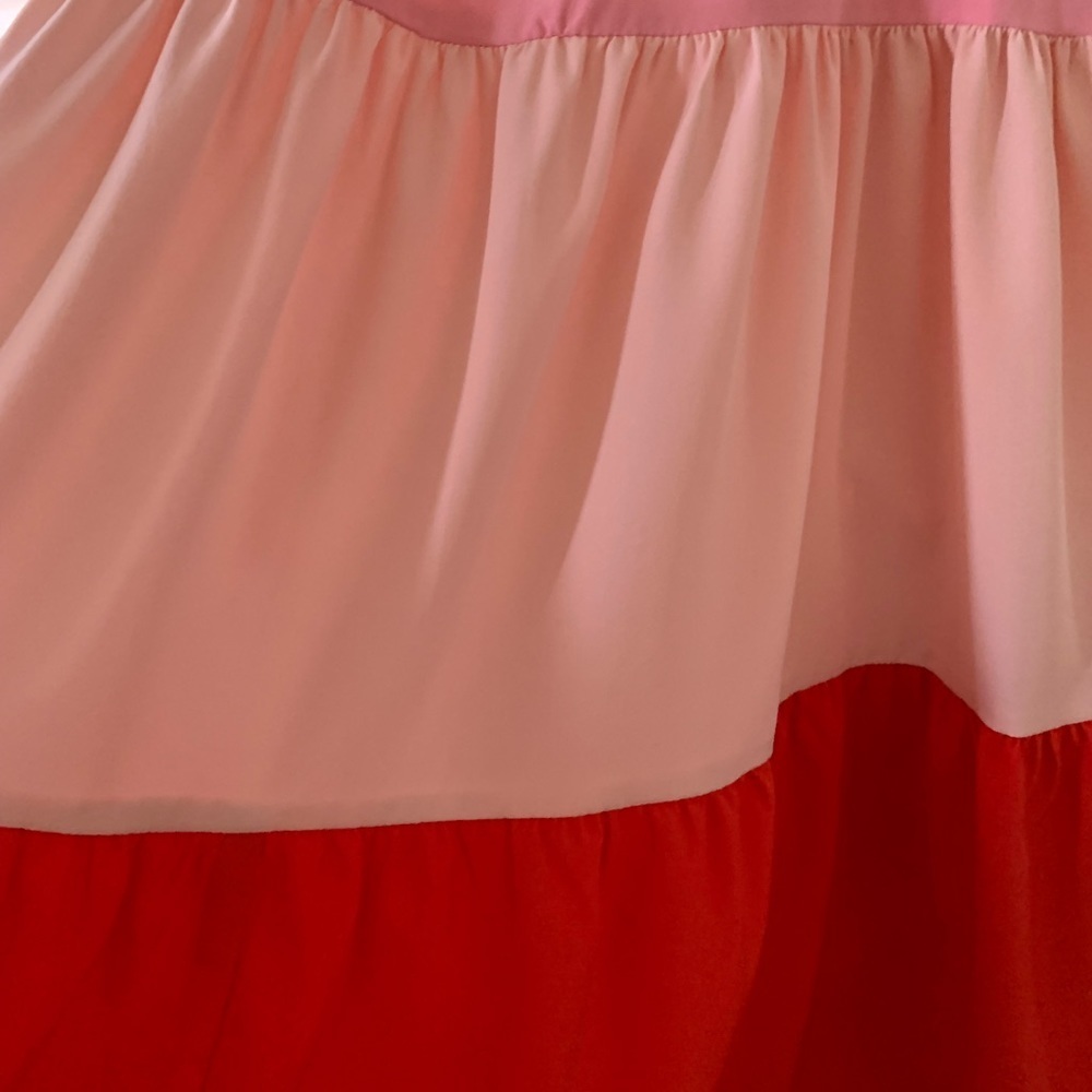 Entro Tiered Babydoll Mini Dress Size Small Red Pink - Picture 5 of 7